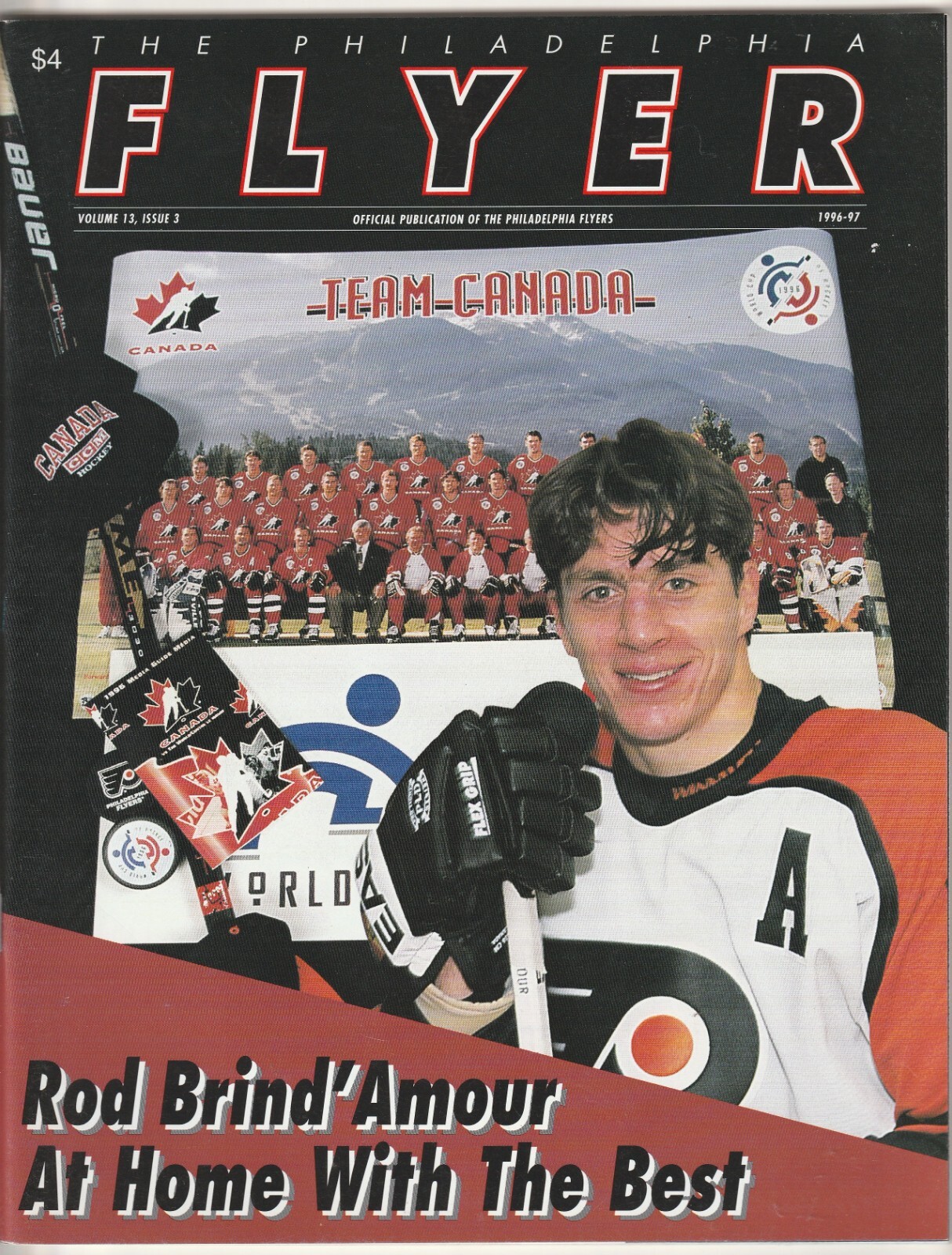 November 9, 1996 Flyers vs Blackhawks Hockey Program--w/Joel Otto Insert