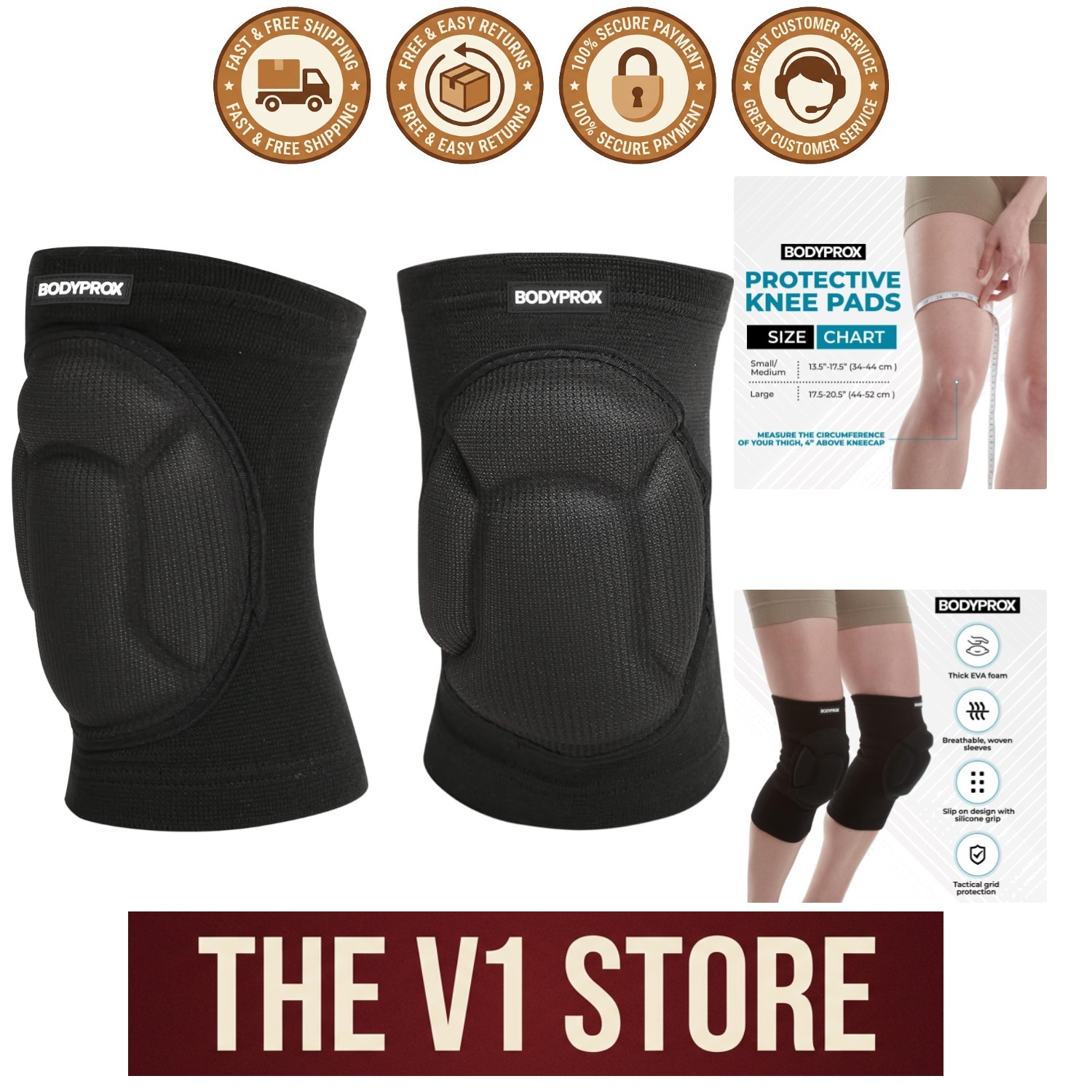 Lightweight and Breathable Knee Sleeves - Thick Sponge for Ultimate Protection