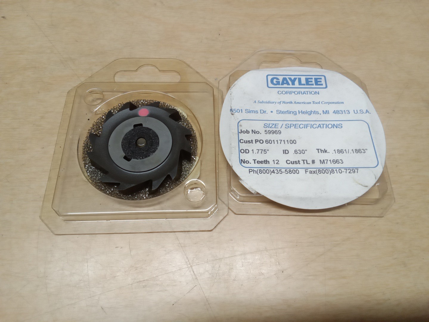 Gaylee Job No. 59969 Saw Blade