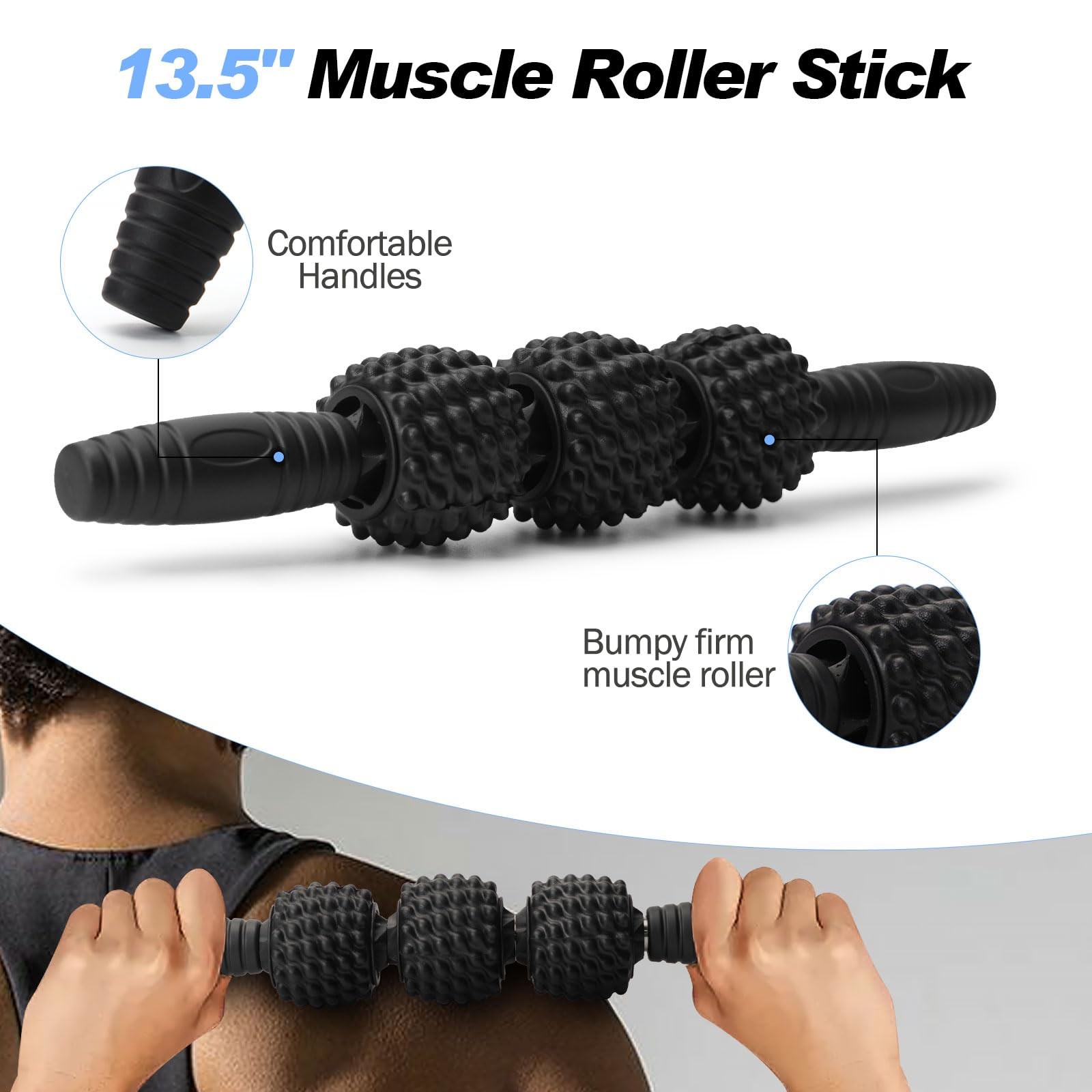 5 in 1 Foam Roller Set High Density Patented Foam Roller for Exercise