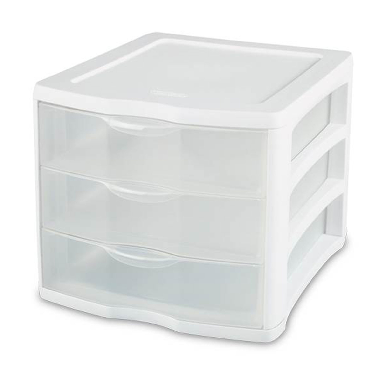 Sterilite ClearView Compact Stacking 3 Drawer Storage Organizer System, (8 Pack)