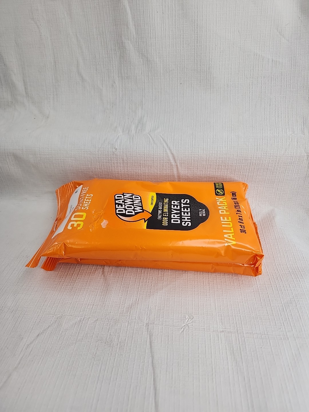 2 DEAD DOWN WIND UNSCENTED DRYER SHEETS ODORLESS ODOR FIGHTING ENZYMES 30 CT EA.