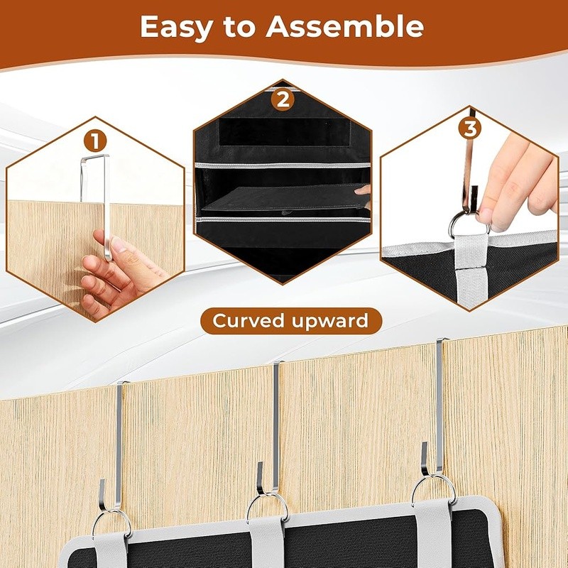 Durable 5-Tier Door Organizer W/ Clear Windows Multi-Purpose Storage Solution US