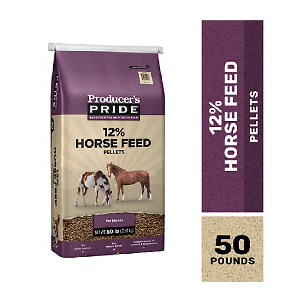 50 lb Bag of 12% Horse Feed Pellets | Premium Nutrition for Optimal Horse Health