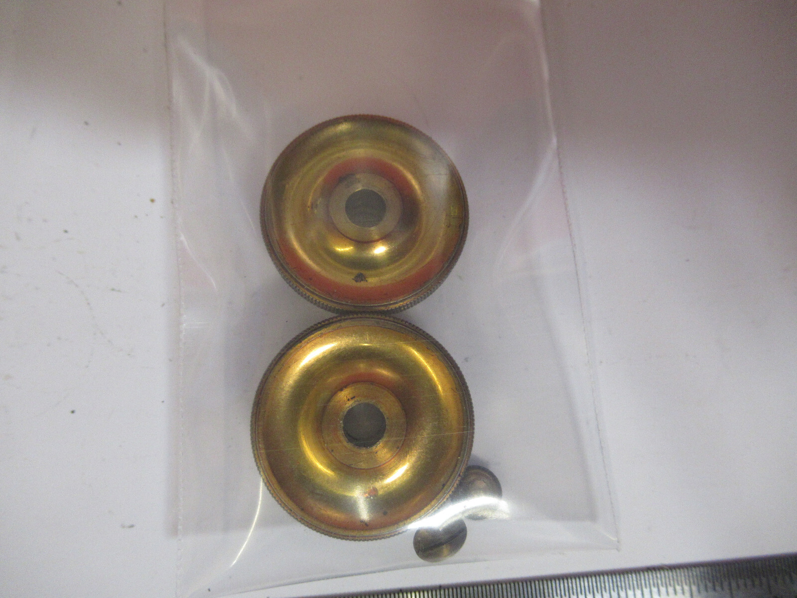 ANTIQUE BAUSCH LOMB PAIR KNOBS GROSS ADJUST MICROSCOPE PART AS PICTURED Y4-A-65