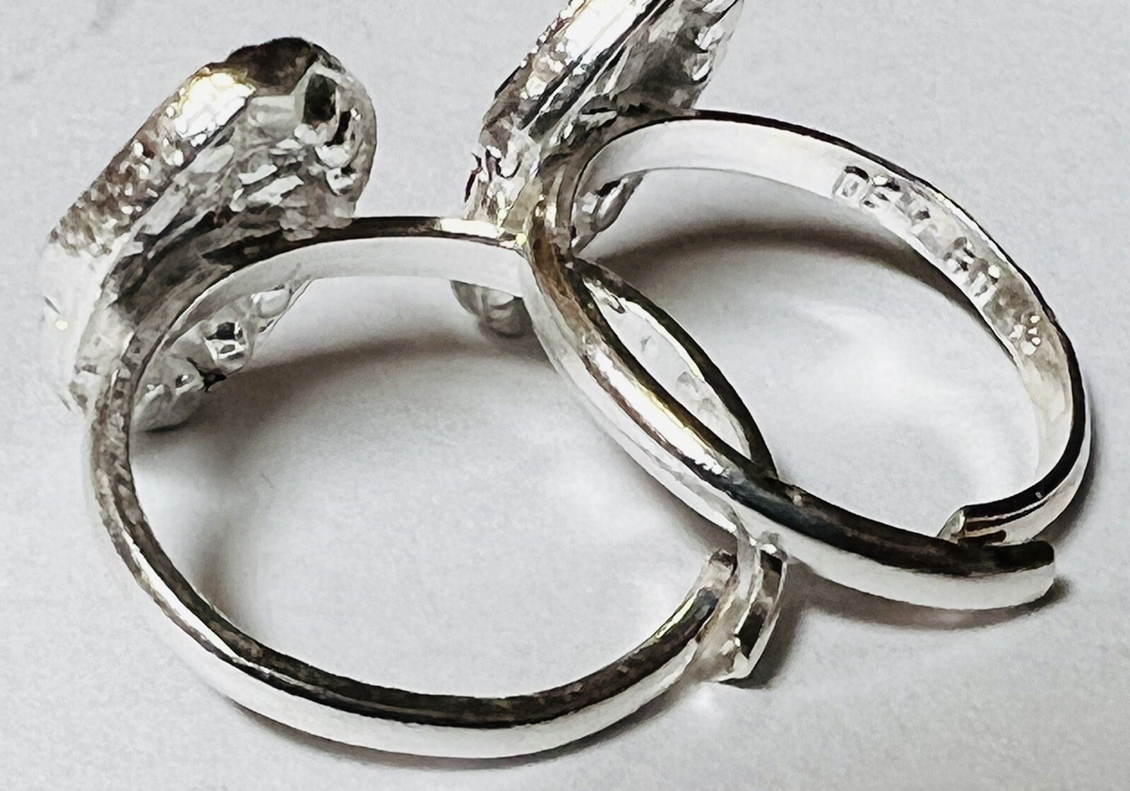 Pink Oval CRYSTAL 925 Sterling Silver Toe Ring Pair India Bichiya ADJUSTABLE