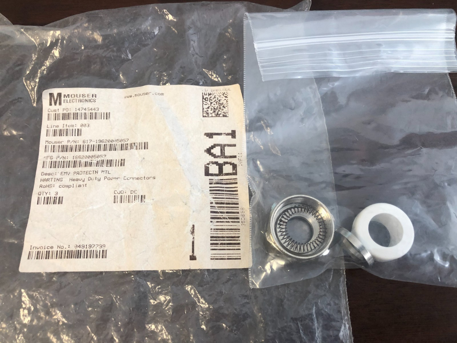 Harting 19620005057 Circular Connector 617-19620005057 Cable Sealing Emc M25 X 1