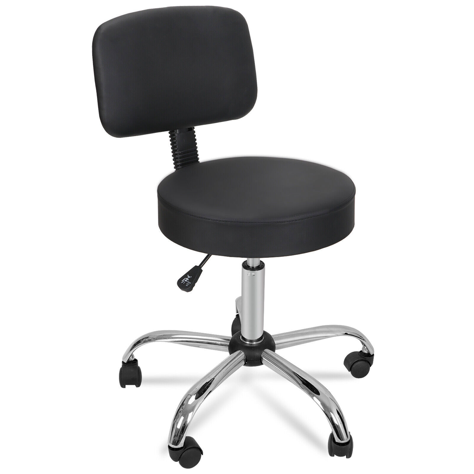4PCS Salon Stool Swivel Spa Chair Adjustable Hydraulic Rolling Stool with Back