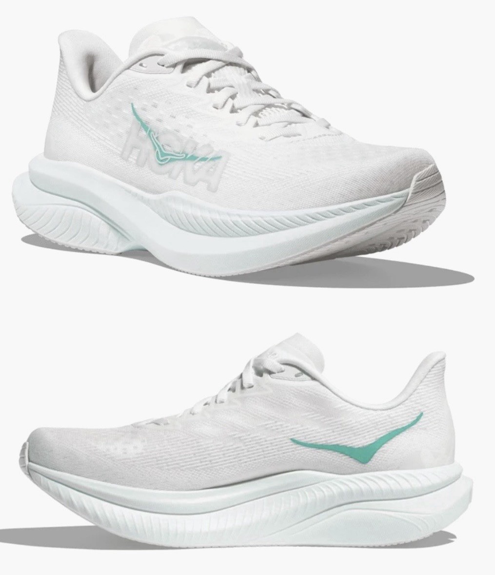 HOKA 💅 Mach 6 1147810 WHTD White Droplet Running Shoes Sneakers Size 8.5