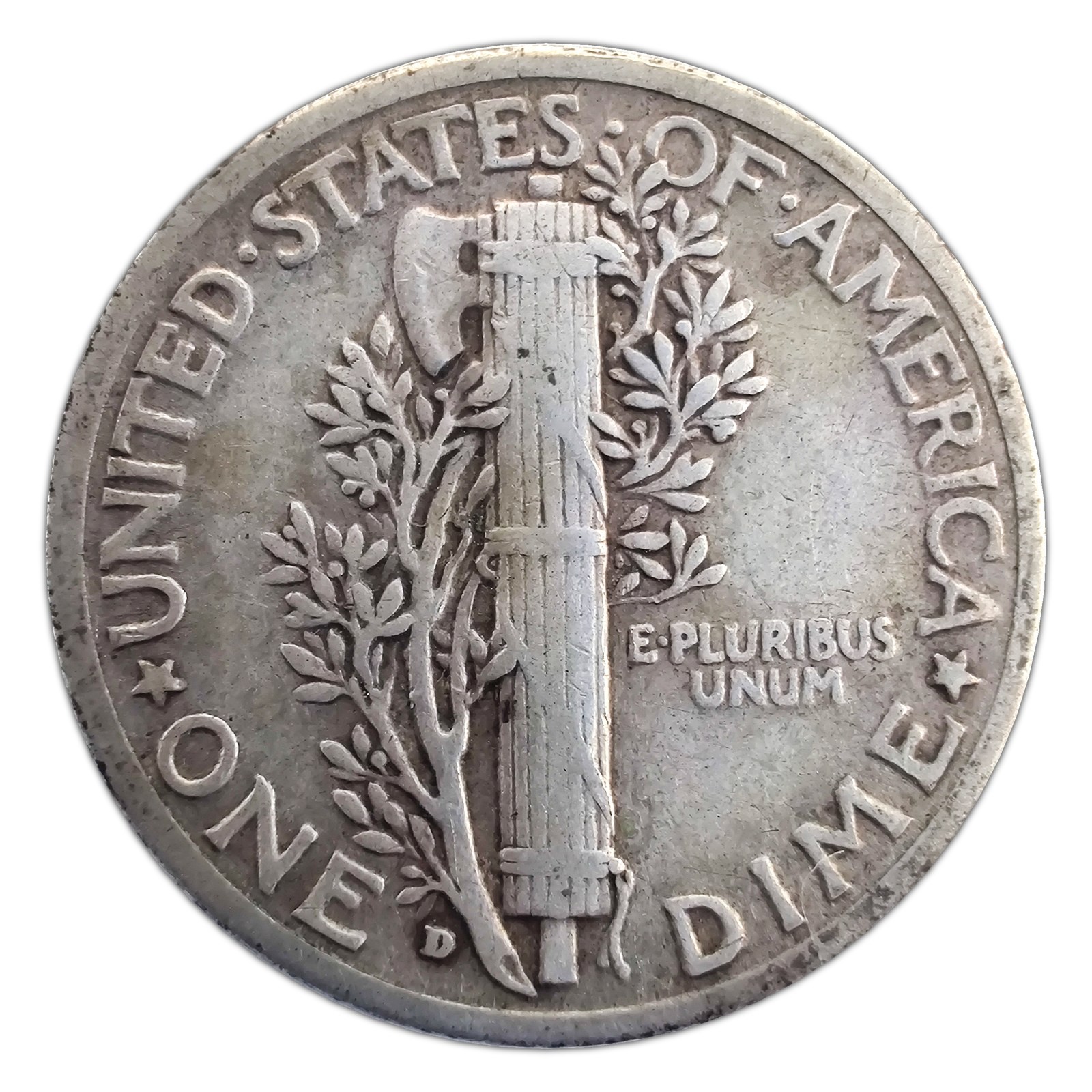 1928-D Mercury Dime F Fine 90% Silver