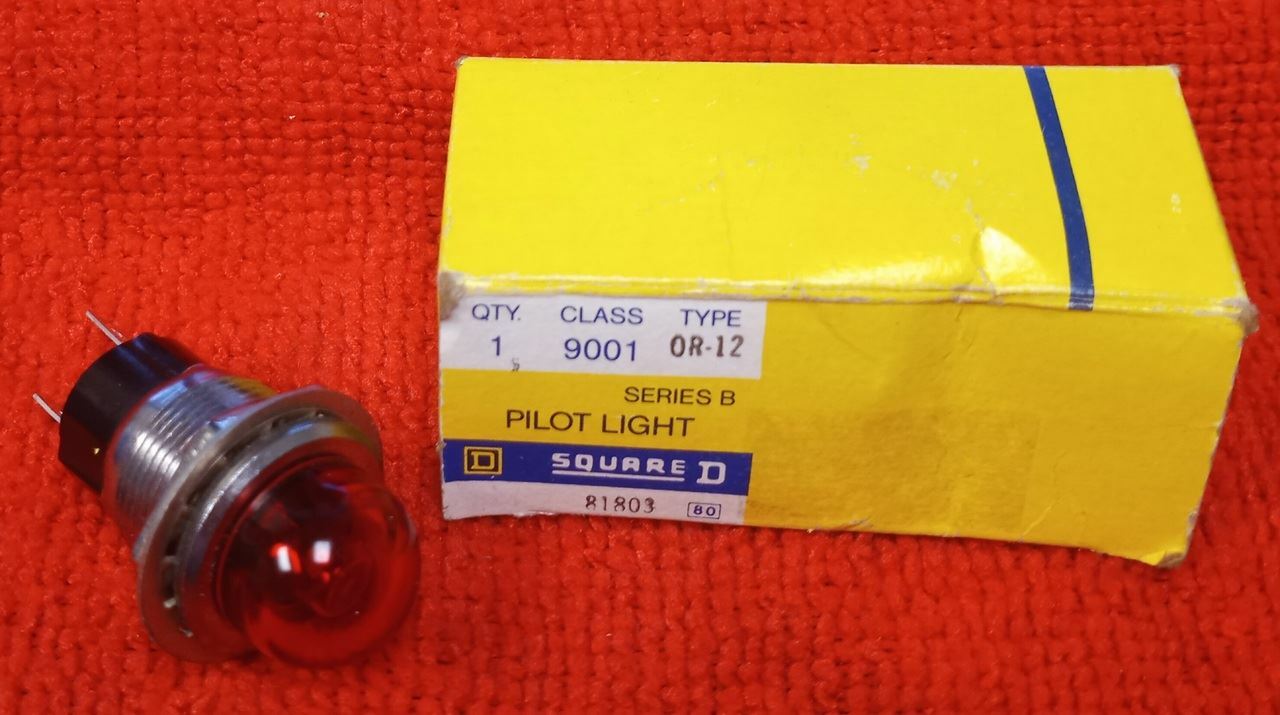 Square D 9001 OR-12 Series B Pilot Light Red