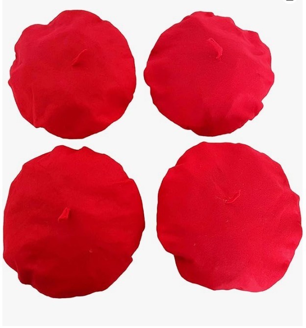 Felt Berets For Children and Teenagers (Red 4 Piece Pack)
