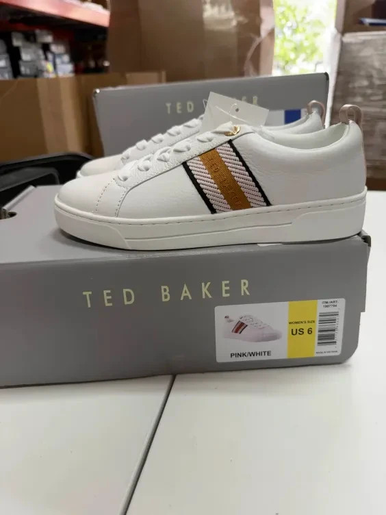 Pick your Size Ted Baker Women's Pink White Leather Sneakers