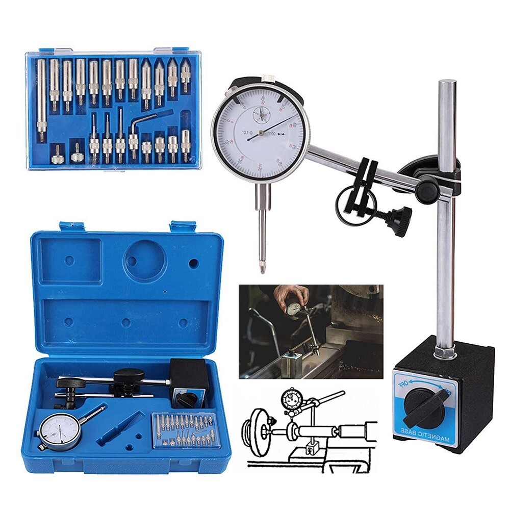 0.001" Dial Indicator with Magnetic Base and Point Precision Inspection Set