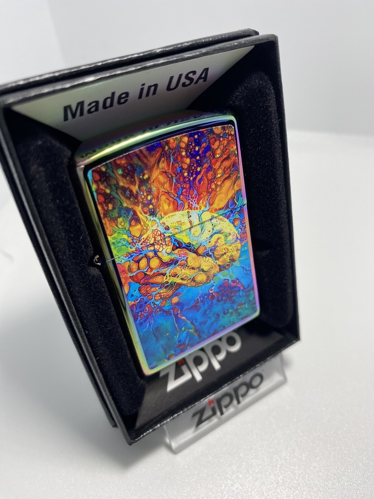 Zippo Psychedelic Brain Design On A 2021 Spectrum Lighter