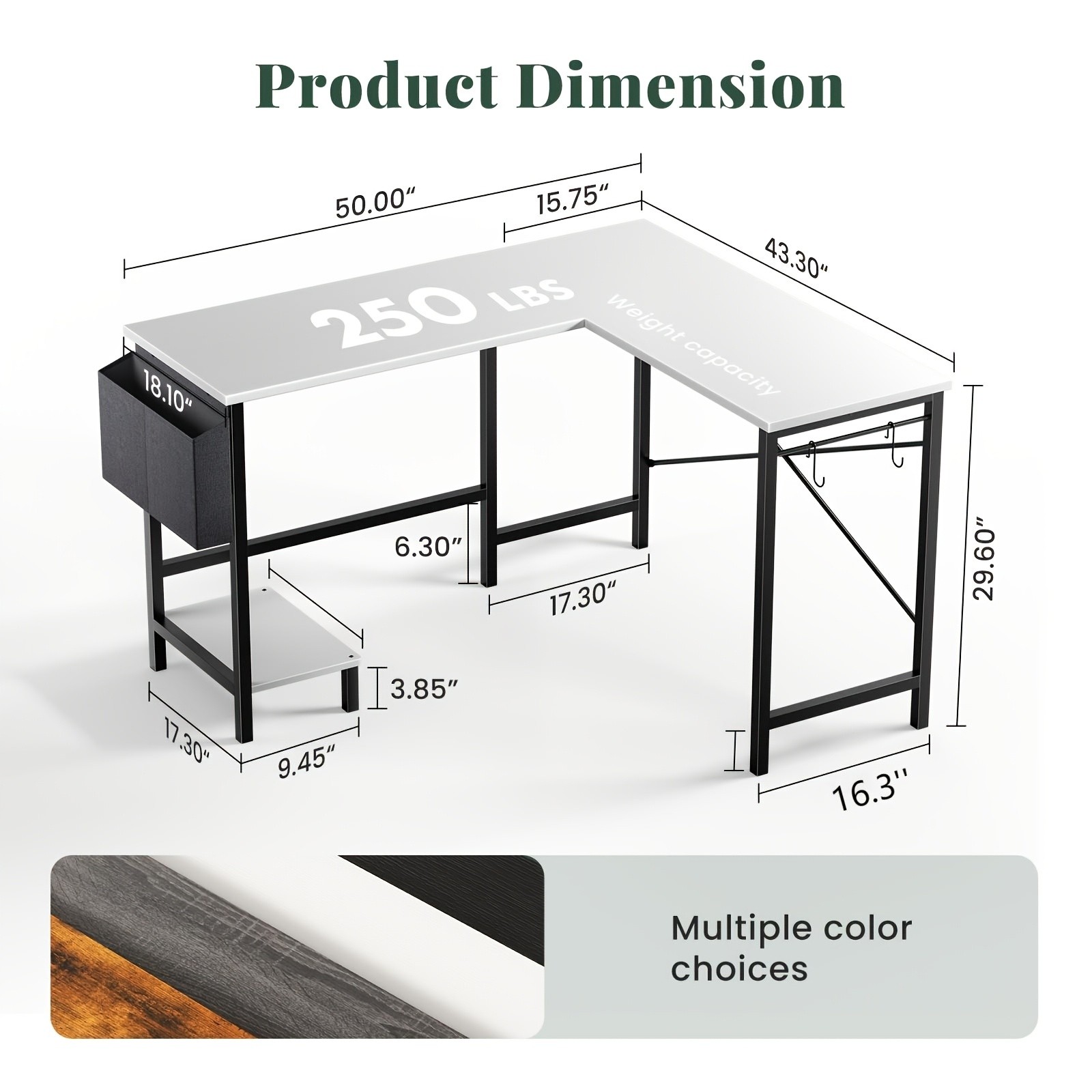L-shaped home office computer desk