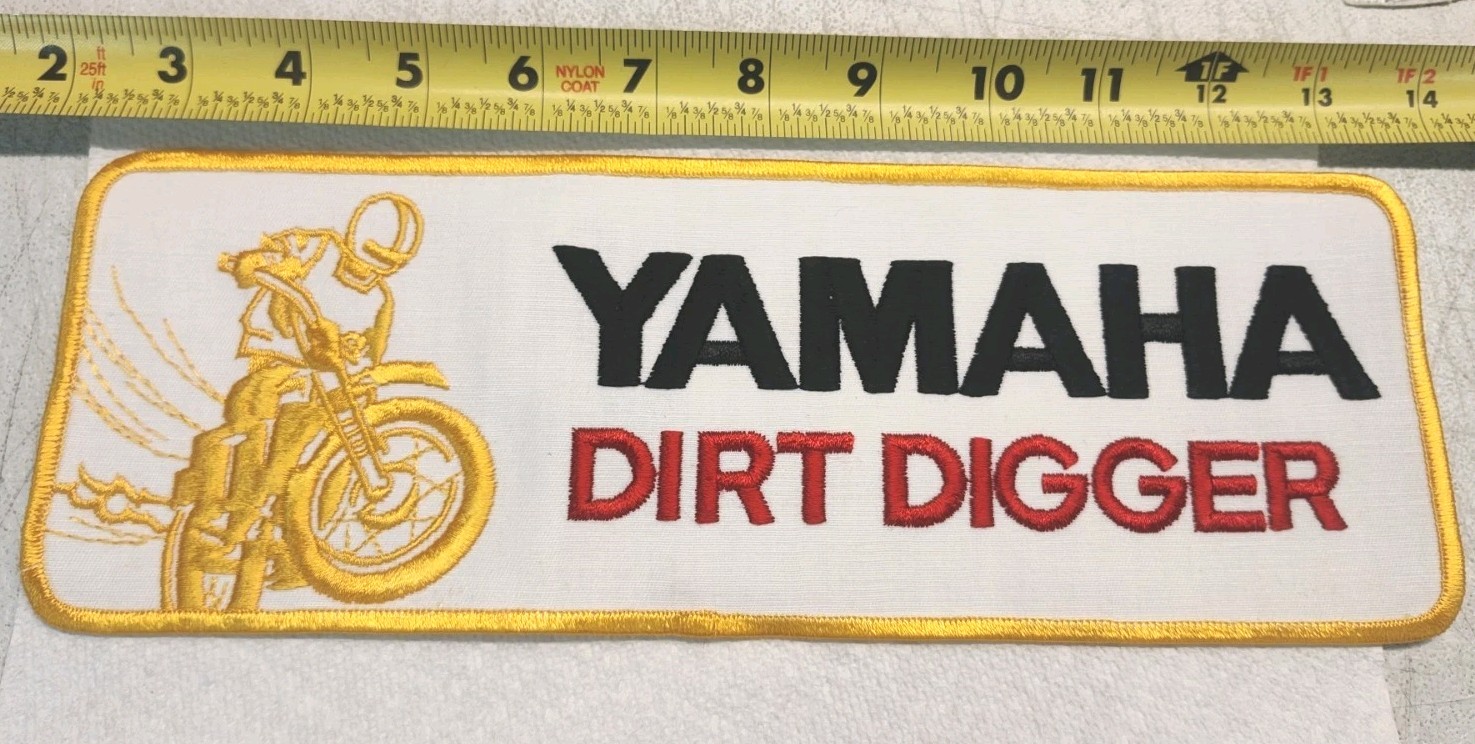 Vintage YAMAHA Dirt Digger Motorcycle Patch 11.5" Retro Racing Dirt Mini Bike