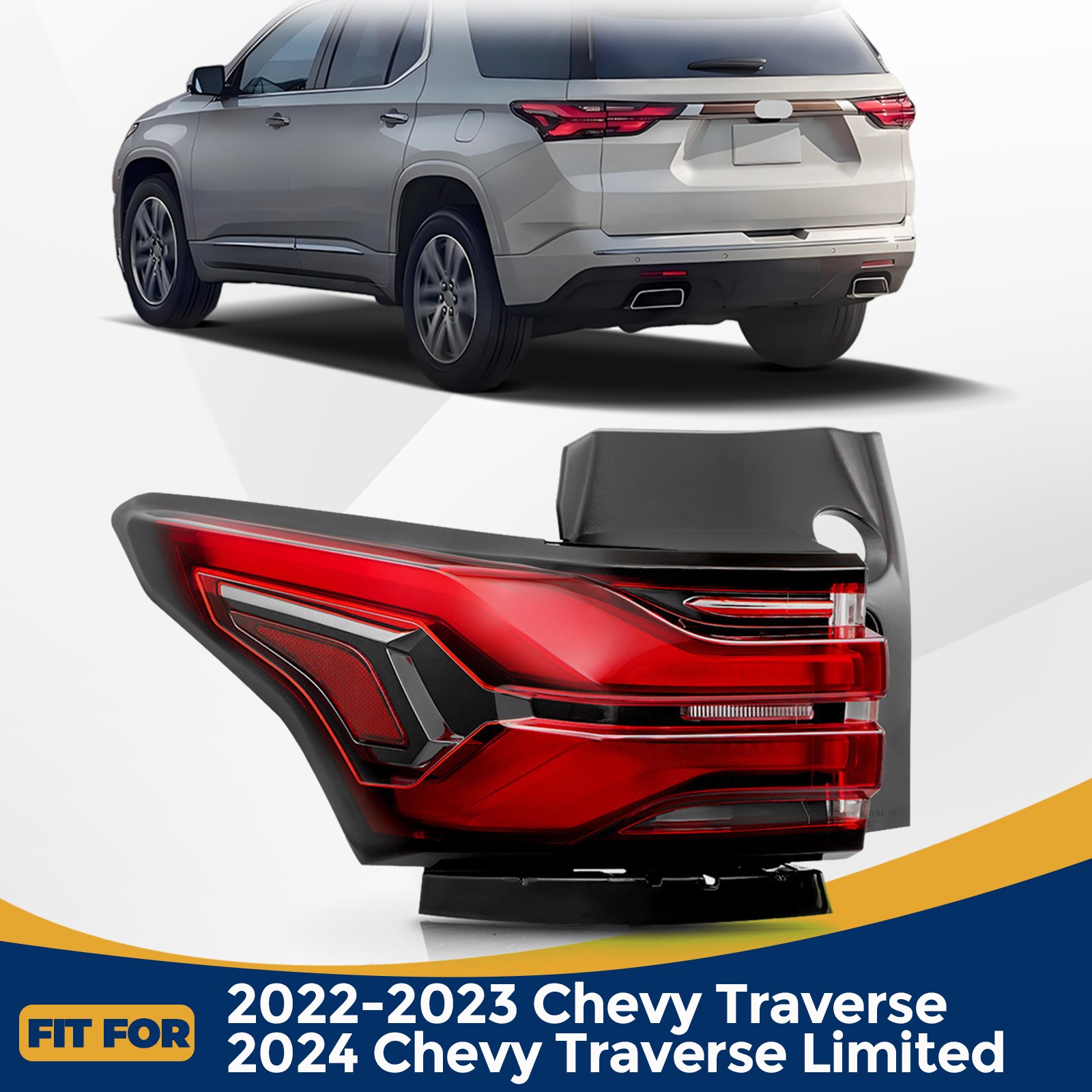 For 2022 2023 Chevrolet Traverse 2024 Traverse Limited LED Tail Light Outer Left