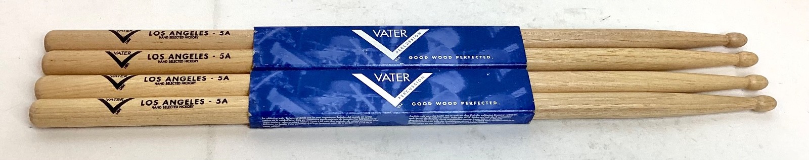 Two Sets of 2, Total of 4 Vater Hickory Los Angeles - 5A Drumsticks 16" Long