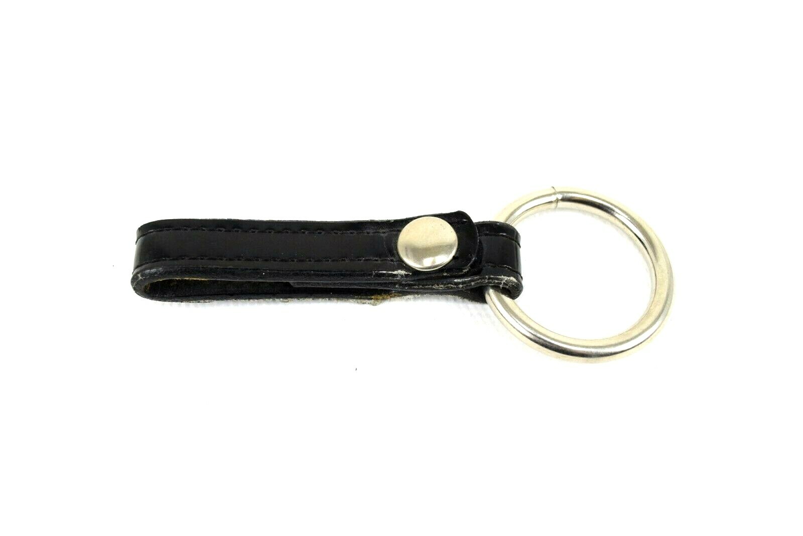 Police Loop Holster Flashlight Holder Duty Belt Leather Metal Ring