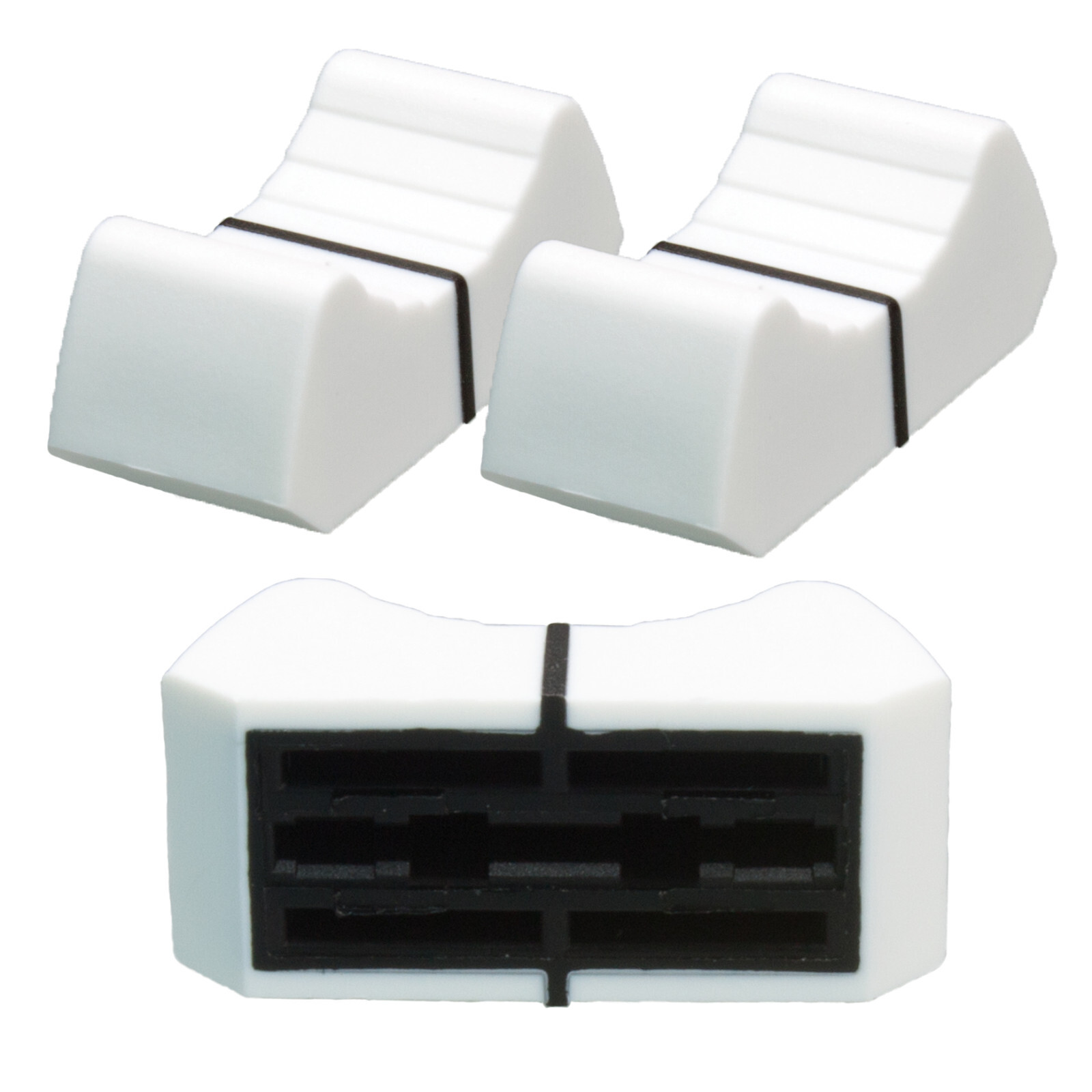 Sifam 2pcs FADER KNOBs CAPs WHITE 0.73" slider potentiometer replacement mixer