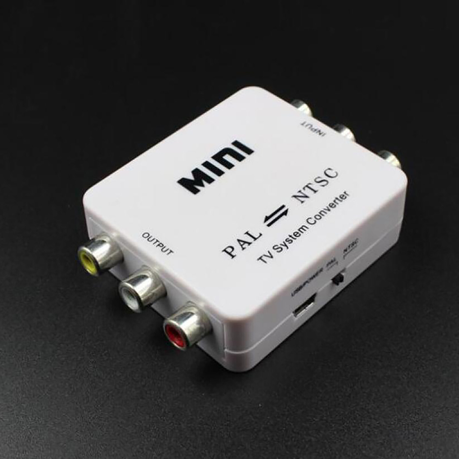Dual-Way 3 RCA TV System Converter Format Video USB Powered PAL NTSC Converter F