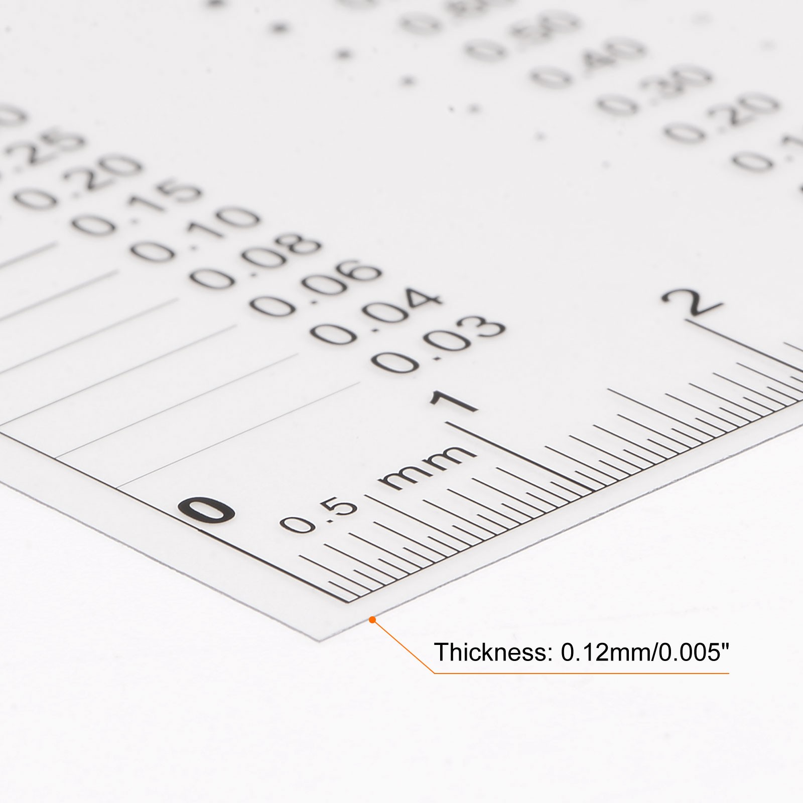 5pcs Transparency SEC Size Estimation Chart 8x5.5cm 0.2mm Diameter Line