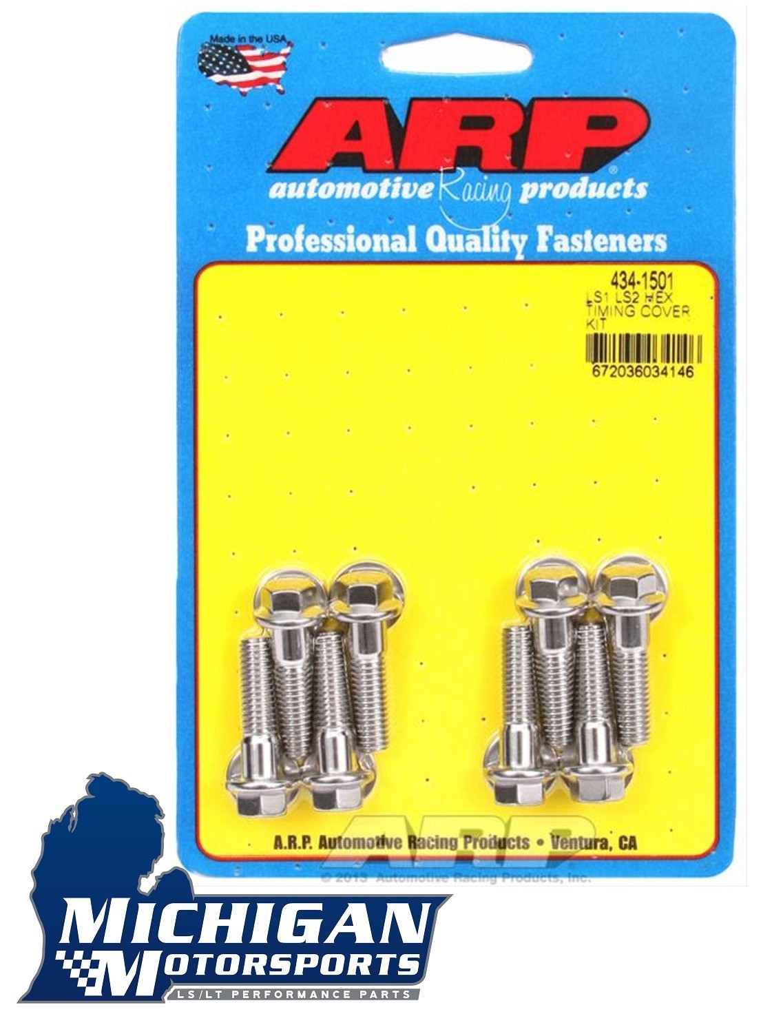 ARP 434-1501 Stainless 6pt LS Timing Cover Bolts 4.8L 5.3L 6.0L 6.2L LS1 LQ4 LM7