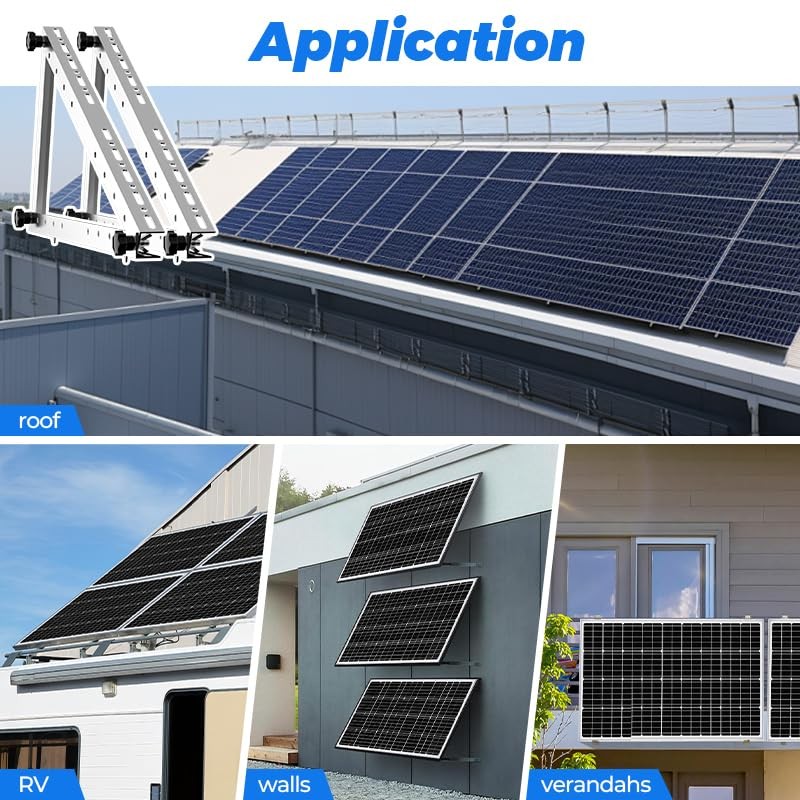 22in Adjustable Solar Panel Stand, Tilt Mount Bracket with Full 22inch