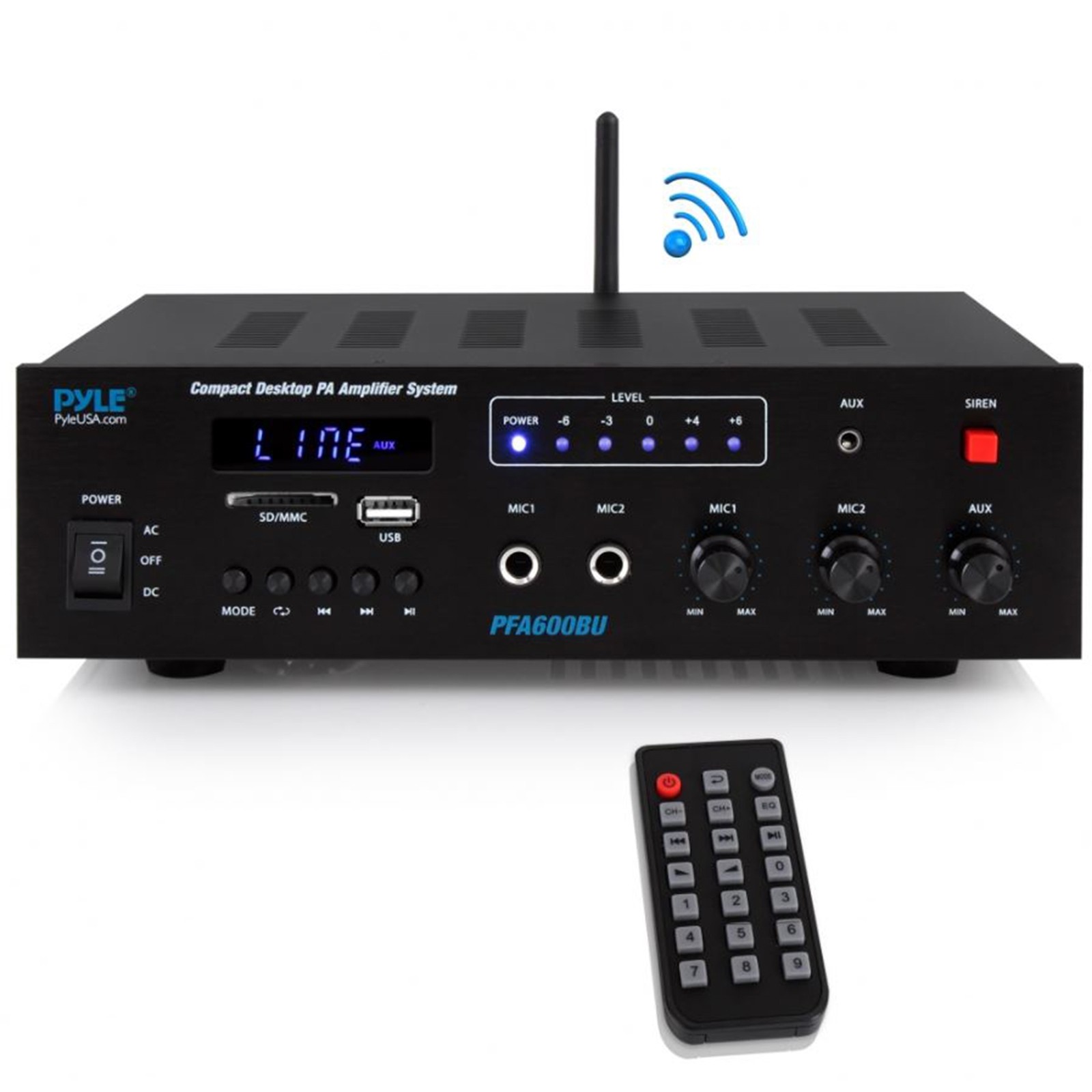 Pyle PFA600BU Bluetooth Public Address Compact Receiver System