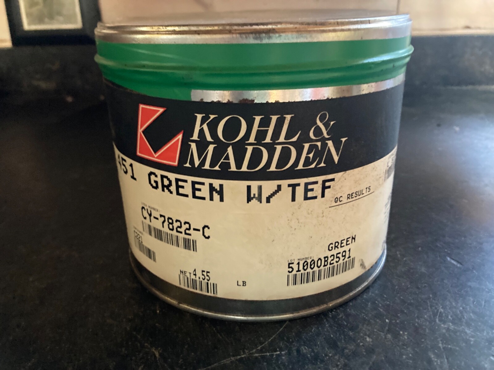 Kohl & Madden green 451 ink letterpress