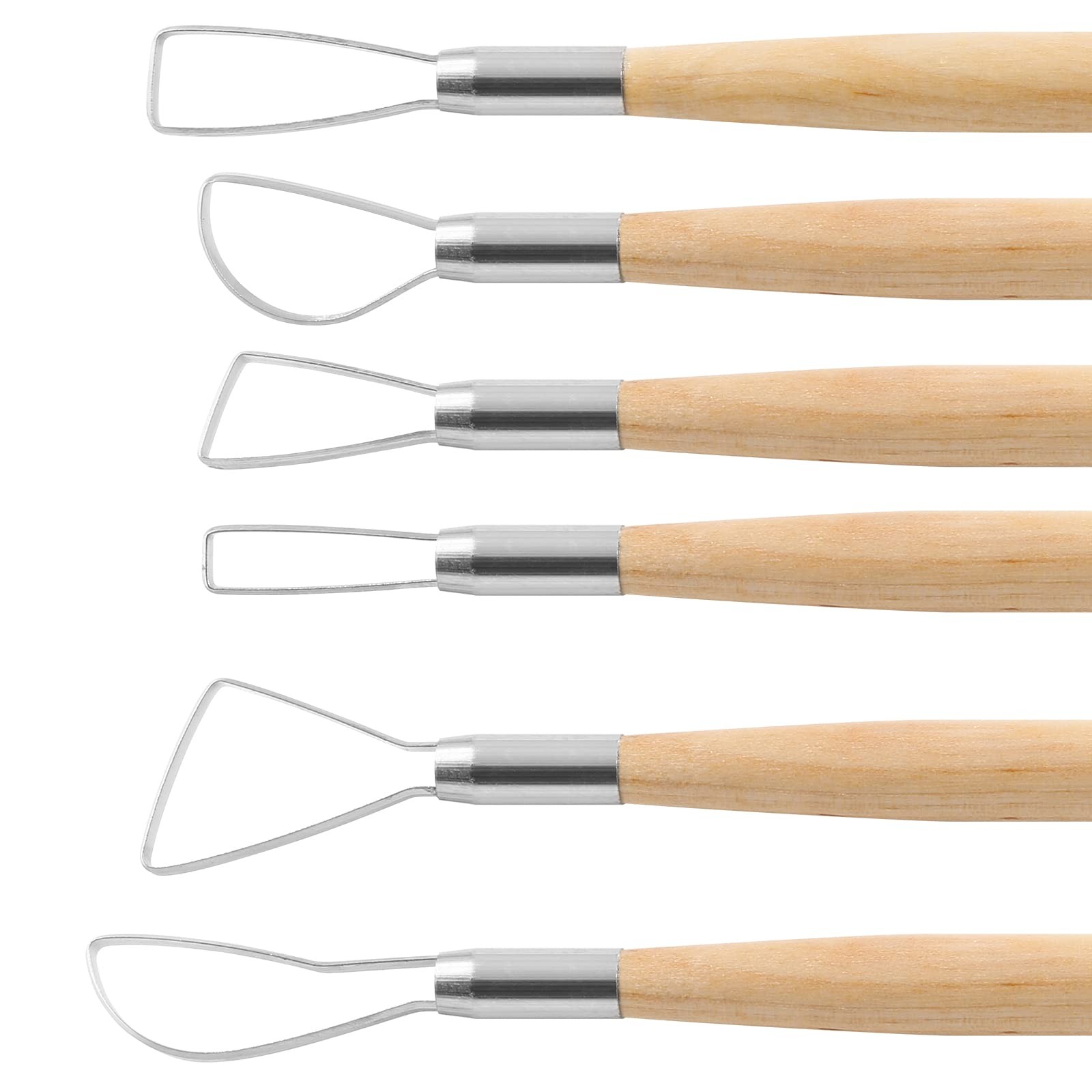 6 Pack Double-Ended Clap Sculpting Tools Clay Pottery Tools for Embossing