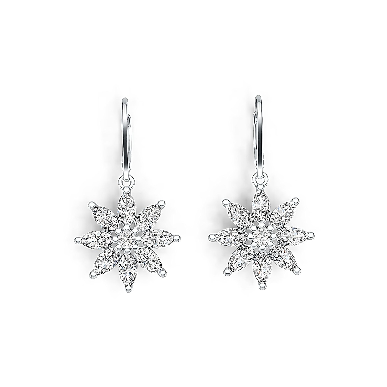 Sterling Silver Semi Mount Earrings Setting Marquise MQ 6X3mm