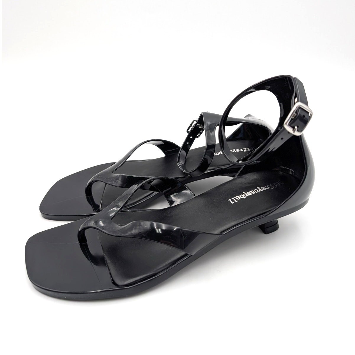 Jeffrey Campbell Gummy Ankle Strap Sandals Women's Black Size US8 EU39