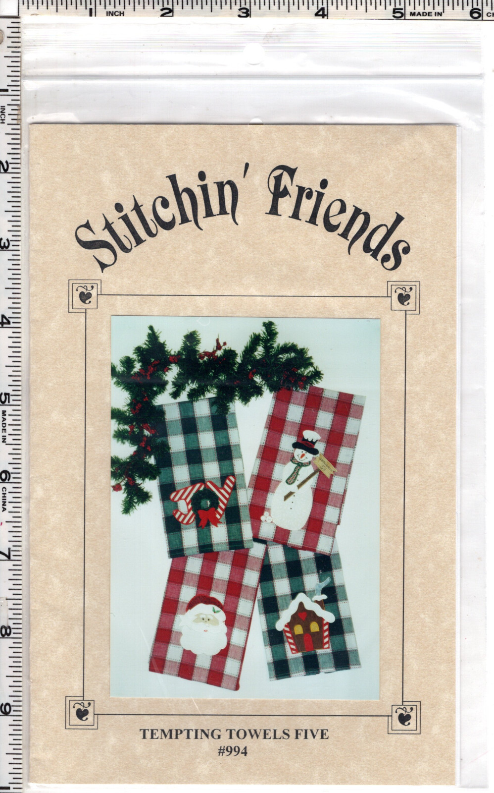 "Tempting Towels Five" ©1999 Stitchin' Friends Applique Pattern # 994 UNCUT