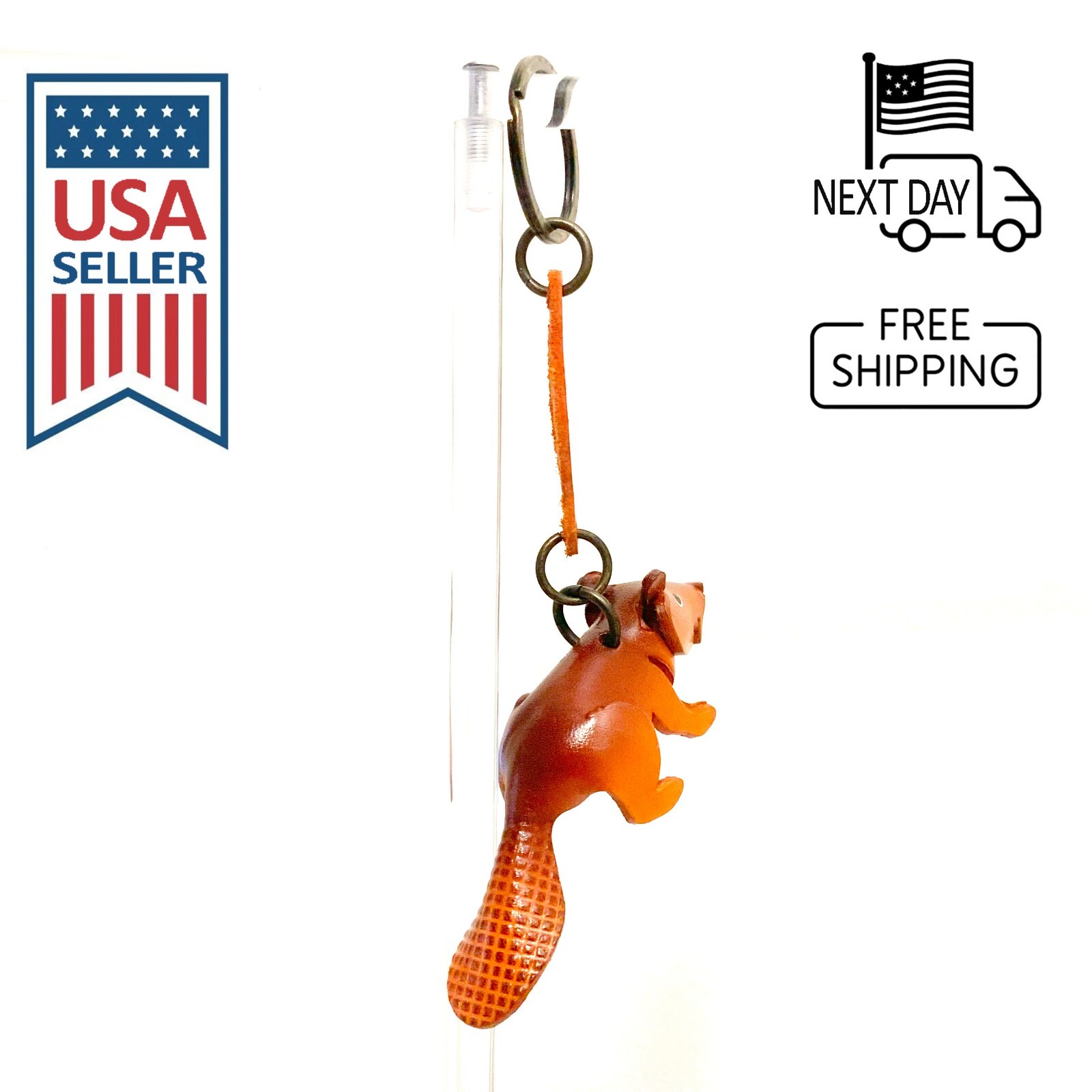 Beaver Handmade Leather Keyring