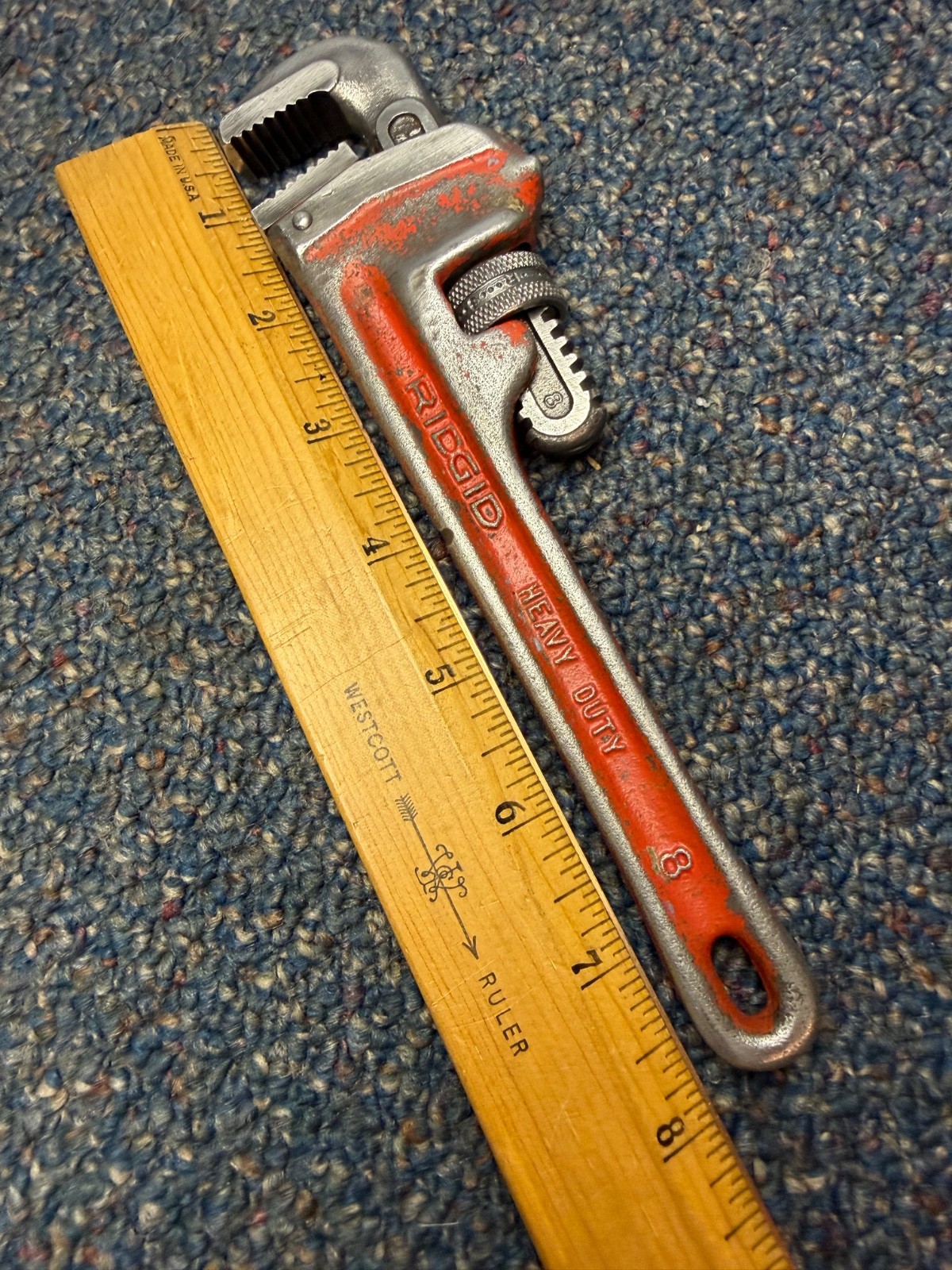 Vtg Ridgid 8" pipe wrench, vg condition