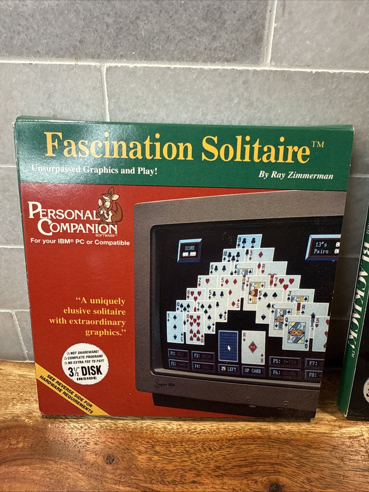 Vintage 1994 Personal Companion 3.5” Floppy Disk Programs Blackjack & Solitaire