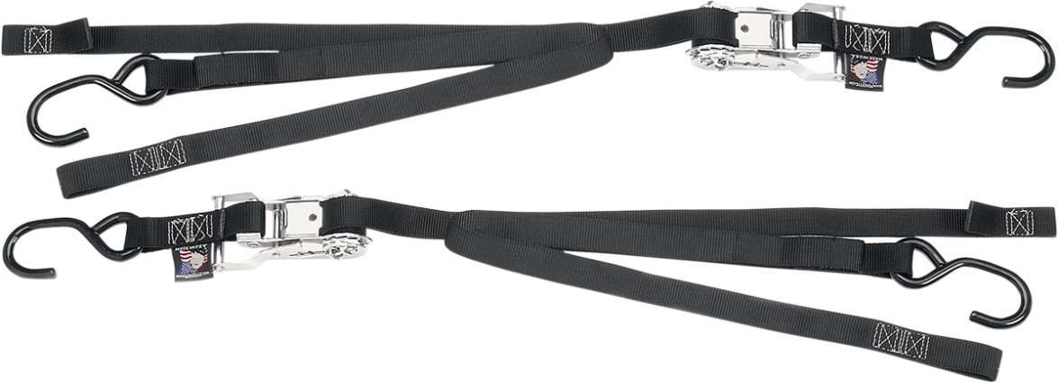 Powertye 1" Ratchet-Style Black Tie-Downs with Soft-Tye (33722)