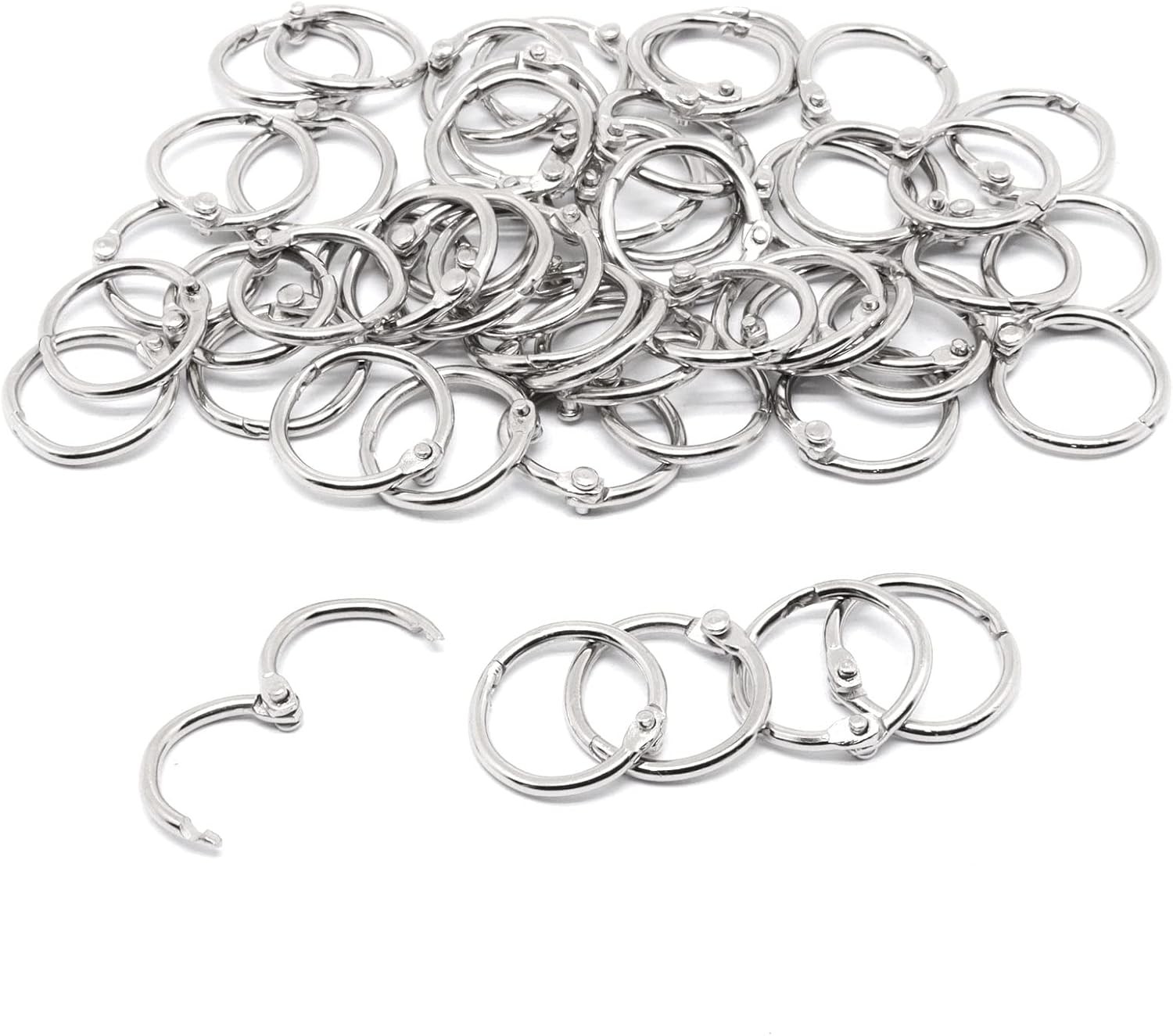Binder Rings 0.5 Inch, Niel Plated Steel Paper Rings Office Book Rings