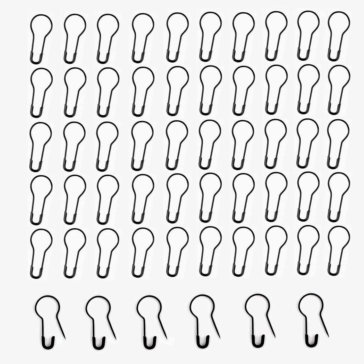 1000Pcs Black Safety Pins 0.8" Metal Bulb Pins Gourd Pin Clothing Tag Pins Calab