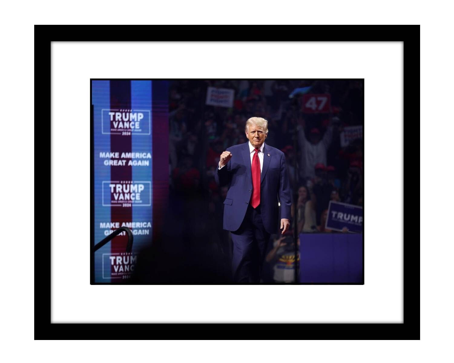 Donald Trump 8x10 photo print fist in air MAGA 2024 JD Vance