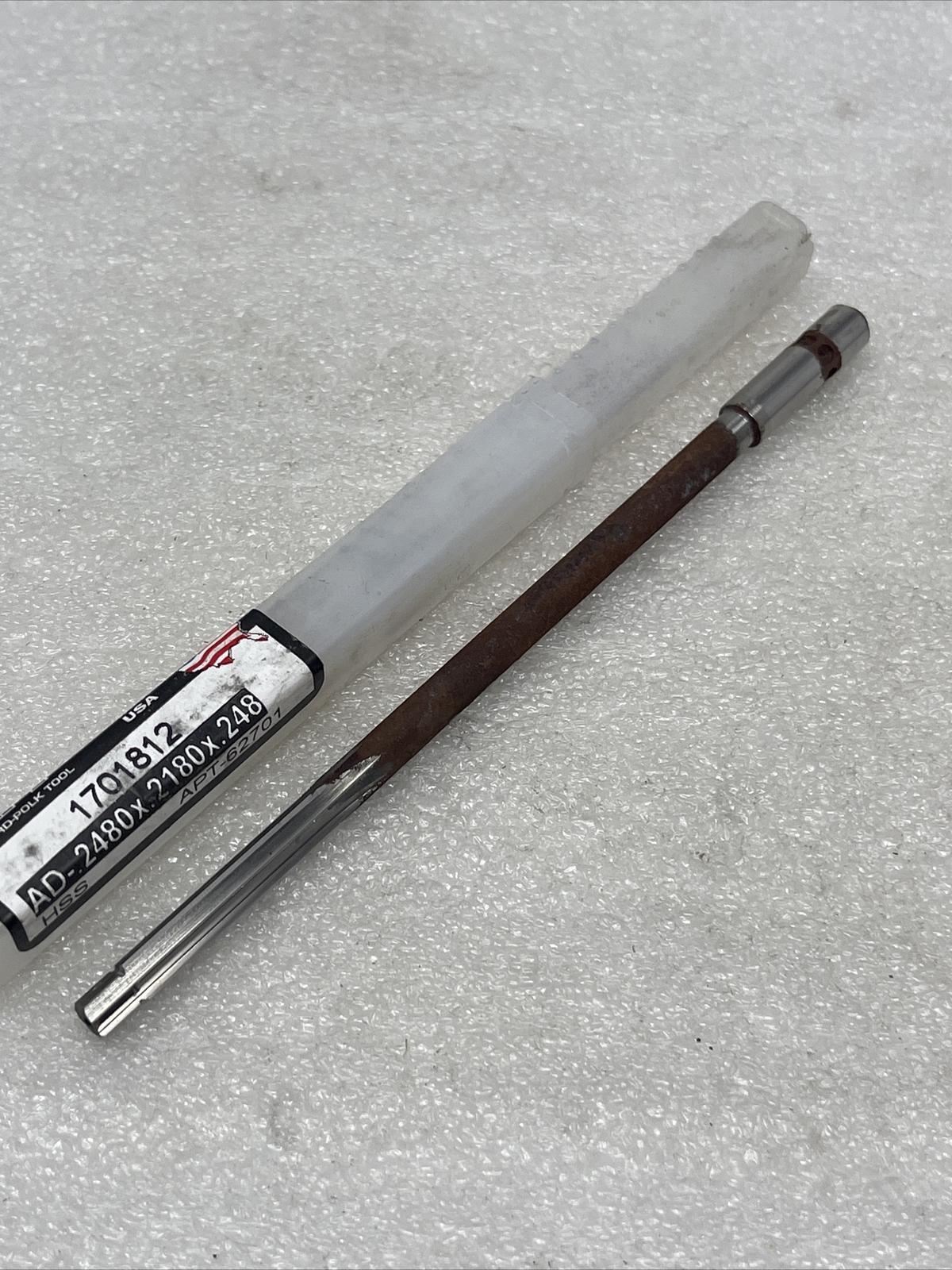 .2480” Alvord Polk Reamer, Boeing Quick Chuck Shank, .2180 Pilot, New, Rust