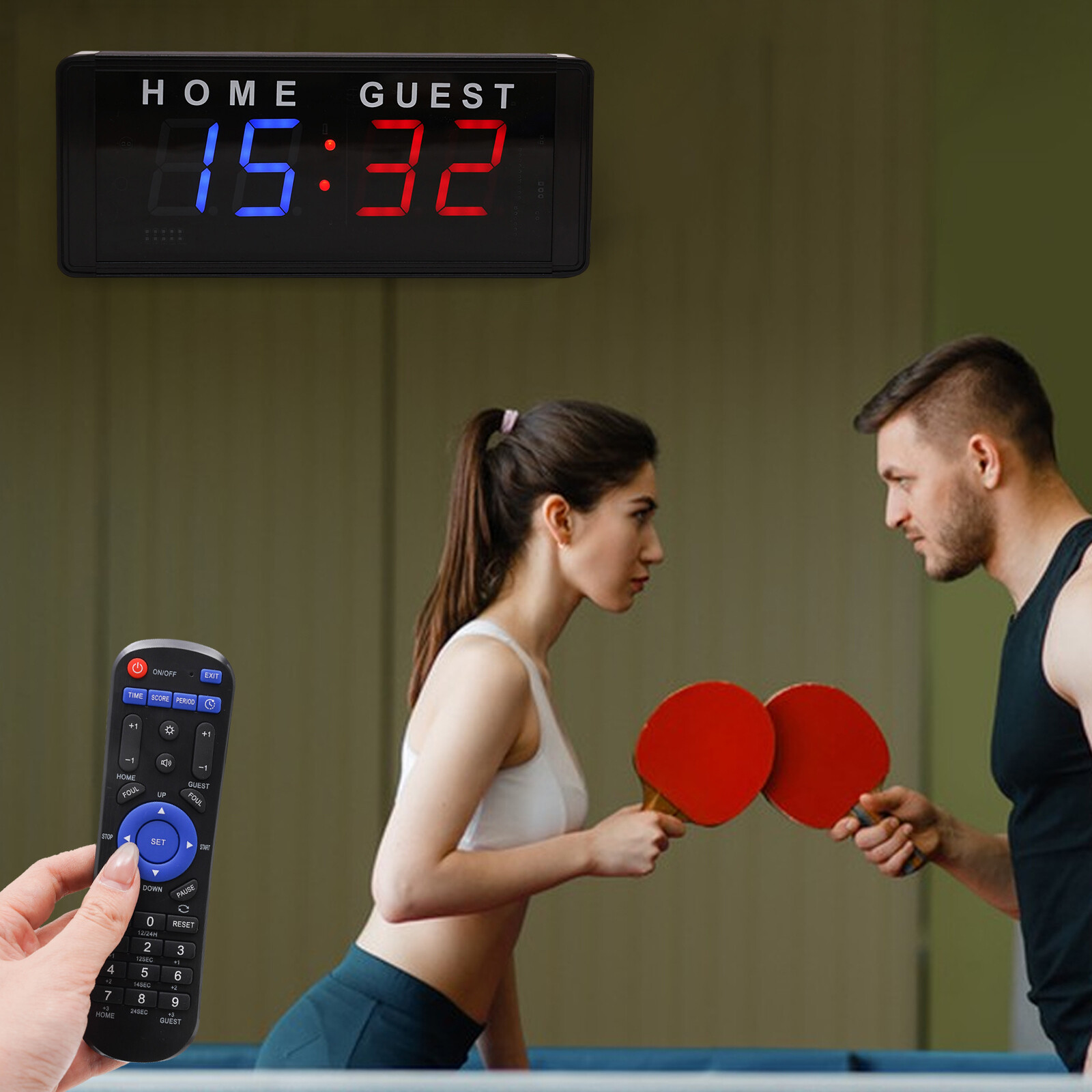 Modern Portable Tabletop Electronic Digital Scoreboards, Led Scoreboard Black