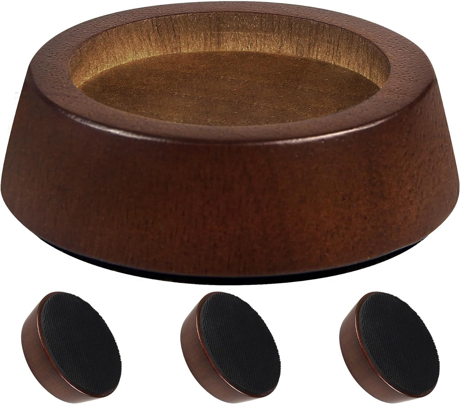 Wooden Furniture Risers - 1 inch Set of 4, Heavy Duty Solid Wood Round Blocks...
