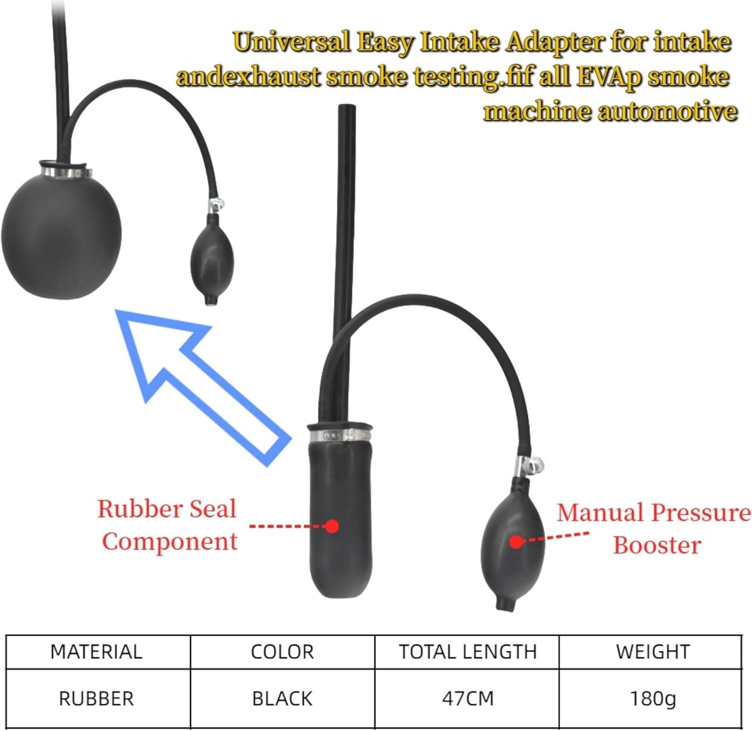 Universal Adapter, Smoke Machine Leak Detector Inflatable Bladder， Intake Bladde