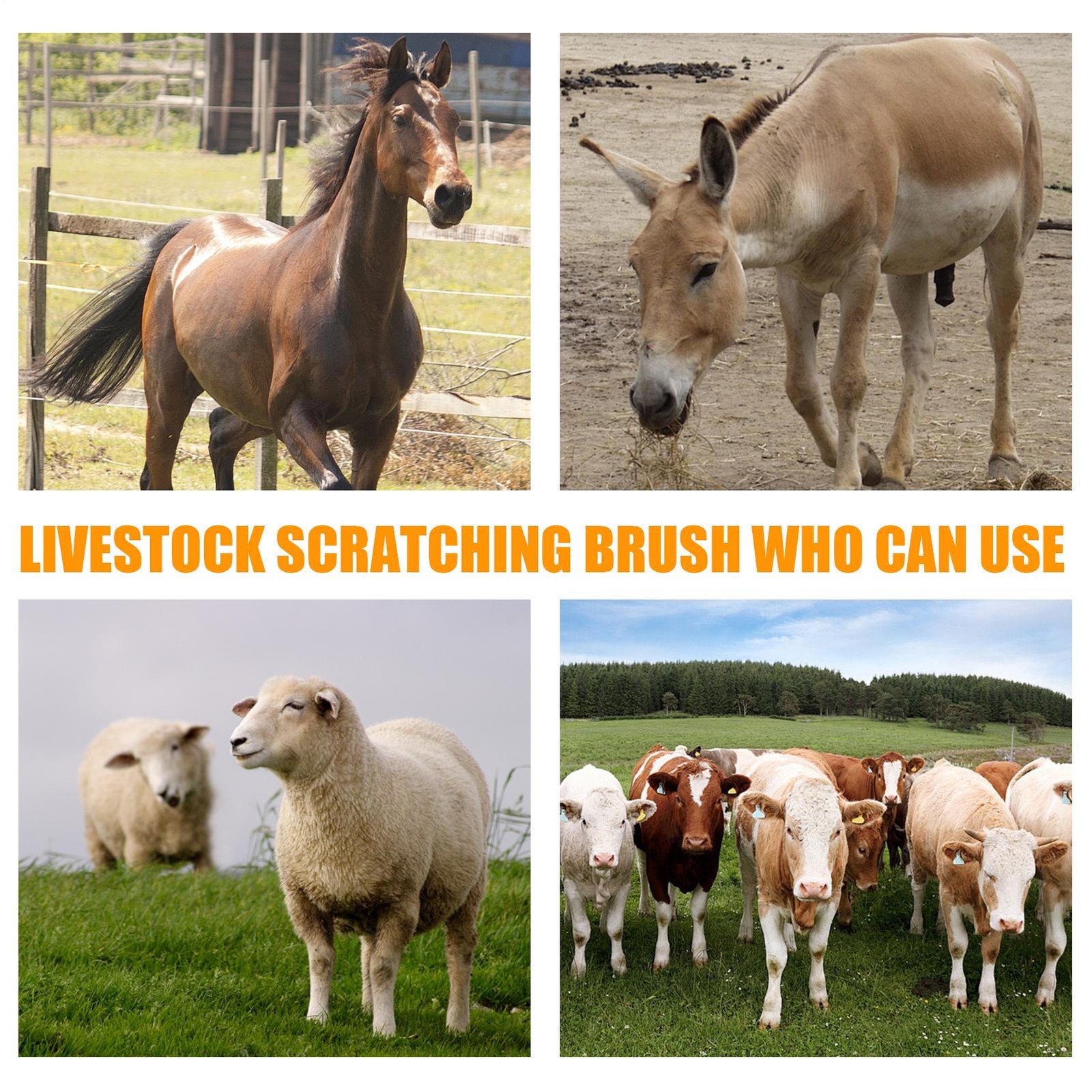 Livestock Scratching Brush for Back Itch Relief, Grooming & Scratching Post Brus