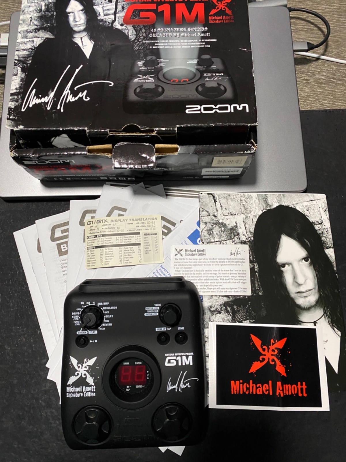 Michael Ammot Archenemy Zoom G1M Signature Artist Pedal Poster Decal Battery 9V