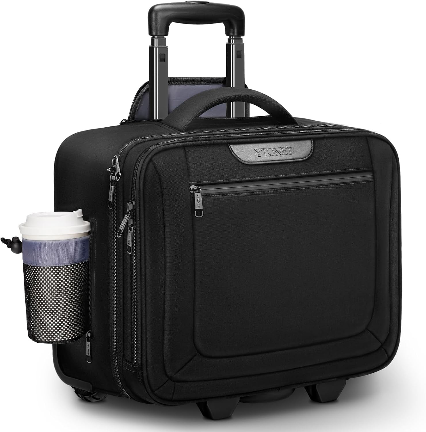 17.3'' Carry On Laptop Bag Rolling Laptop Bag, Rolling Briefcasew/Cup Holder