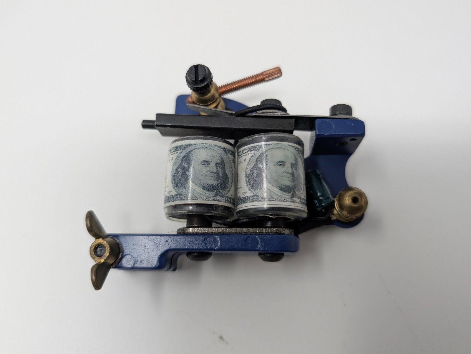 Dragonhawk DH Tattoo Machine Blue Custom 100 Bill Coils (L5)